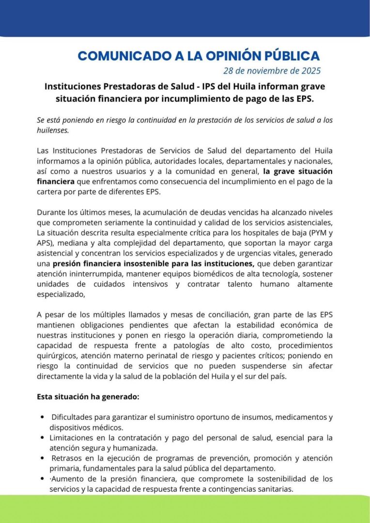 0254f5e8-5b4d-44d9-9bde-efca8d2266d0-1-764x1080 &nbsp;¡27 IPS del Huila alzan la voz! Deudas de EPS ponen en jaque la atención en salud
